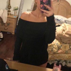 black off shoulder sweater